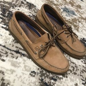 Sperry Top-Sider, with leather upper.